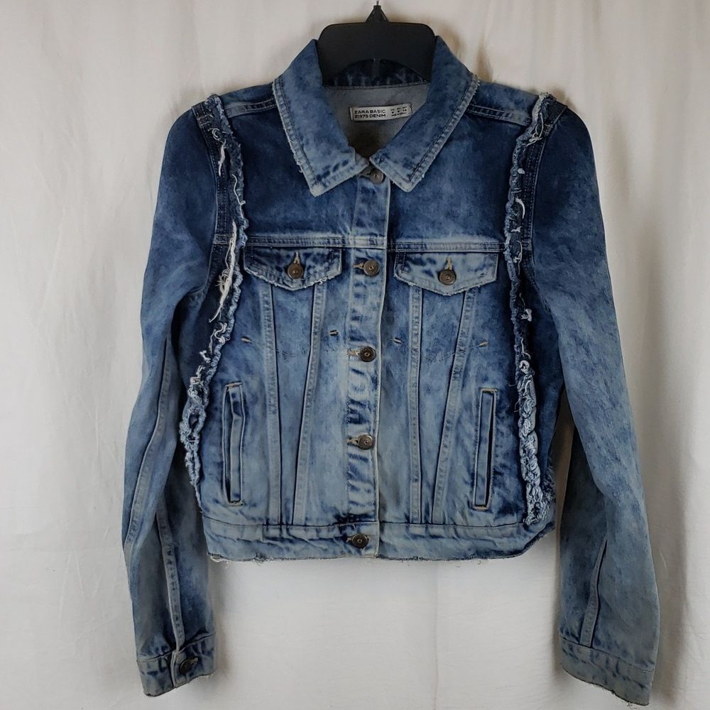 Zara Women's Medium Distressed Jean Jacket